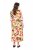 Ulla Popken 832512 Abito in misto lino a fiori con maniche a 3/4 Rosso - Vestiti maxi - Abiti maxi taglie forti