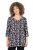 Ulla Popken Snowflake Print 3/4 Sleeve A-Line Tee Black - T-shirt stampate da donna - 
