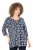 Ulla Popken Snowflake Print 3/4 Sleeve A-Line Tee Navy - T-shirt stampate da donna - 