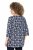 Ulla Popken Snowflake Print 3/4 Sleeve A-Line Tee Navy - T-shirt stampate da donna - 