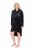 Ulla Popken 834550 Abito a maniche lunghe con cappuccio Nero - Abiti in felpa - 