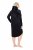 Ulla Popken 834550 Abito a maniche lunghe con cappuccio Nero - Abiti in felpa - 
