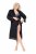 Ulla Popken 834837 Accappatoio kimono con pizzo Nero - Vestaglie & accappatoi - 