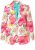 Ulla Popken 835230 Blazer a fiori in cotone Rosso - Blazer - Blazer Taglie Forti da Donna