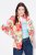 Ulla Popken 835230 Blazer a fiori in cotone Rosso - Blazer - Blazer Taglie Forti da Donna