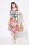 Ulla Popken 836746 Abito midi a fiori con volant Azzurro - Vestiti midi - Abiti midi taglie comode