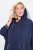 Ulla Popken 837190 Poncho lounge con cappuccio Viola scuro - Pigiami/Loungewear - 