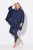 Ulla Popken 837190 Poncho lounge con cappuccio Viola scuro - Pigiami/Loungewear - 