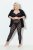 Ulla Popken 837949 Collant senza piede fantasia Nero - Collant & calzini - 