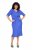 Ulla Popken 838765 Abito in jersey a maniche corte con scollo a V Blu grigio - Vestiti midi - Abiti midi taglie comode