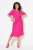 Ulla Popken 838765 Abito in jersey a maniche corte con scollo a V Rosa - Abiti - Vestiti per tutte le taglie