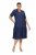 Ulla Popken 840367 Abito midi a maniche corte con scollo a V Blu scuro - Vestiti midi - Abiti midi taglie comode