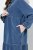 Ulla Popken 840972 Abito in felpa con volant Indaco - Abiti in felpa - 