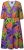 Ulla Popken 841034 Abito fantasia con maniche a 3/4 Blu scuro - Vestiti maxi - Abiti maxi taglie forti