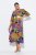 Ulla Popken 841034 Abito fantasia con maniche a 3/4 Blu scuro - Vestiti maxi - Abiti maxi taglie forti