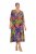 Ulla Popken 841034 Abito fantasia con maniche a 3/4 Blu scuro - Vestiti maxi - Abiti maxi taglie forti