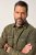 JP1880 Denim Shirt Long Sleeve Olive Green - Camicie - Camicie Taglie Forti Uomo