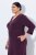 Ulla Popken 841952 Abito in felpa con maniche a 3/4 Prugna - Vestiti midi - Abiti midi taglie comode