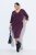 Ulla Popken 841952 Abito in felpa con maniche a 3/4 Prugna - Vestiti midi - Abiti midi taglie comode