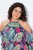 Ulla Popken 842471 Abito midi fantasia Blu scuro - Vestiti midi - Abiti midi taglie comode