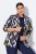 Ulla Popken 842680 Blazer fantasia in jersey punto di Roma Blu scuro - Blazer - Blazer Taglie Forti da Donna