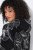 Ulla Popken 842758 Giacca in pile a fiori con cappuccio Nero - Abbigliamento in pile - 