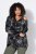 Ulla Popken 842758 Giacca in pile a fiori con cappuccio Nero - Abbigliamento in pile - 