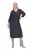Ulla Popken 843595 Abito a portafoglio con maniche a 3/4 Grigio melange - Vestiti midi - Abiti midi taglie comode