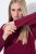Ulla Popken 843627 Abito in maglia a maniche lunghe con collo alto Bordeaux - Vestiti midi - Abiti midi taglie comode