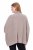 Ulla Popken 844996 Poncho a coste in merino con collo alto Marrone chiaro - Poncho e mantelle - 