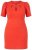 Ulla Popken 845150 Abito aderente a maniche corte Rosso - Abiti - Vestiti per tutte le taglie