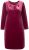 Ulla Popken 845573 Abito di velluto a maniche lunghe Bordeaux - Abiti da sera - Abiti da sera taglie forti