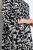 Ulla Popken 845825 Abito midi a fiori con maniche a 3/4 Nero - Vestiti midi - Abiti midi taglie comode