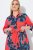 Ulla Popken 846164 Abito chemisier a fiori Rosso - Vestiti midi - Abiti midi taglie comode