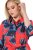 Ulla Popken 846164 Abito chemisier a fiori Rosso - Vestiti midi - Abiti midi taglie comode