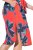 Ulla Popken 846164 Abito chemisier a fiori Rosso - Vestiti midi - Abiti midi taglie comode