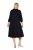 Ulla Popken 846373 Abito midi con cintura da annodare Nero - Vestiti midi - Abiti midi taglie comode
