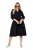 Ulla Popken 846373 Abito midi con cintura da annodare Nero - Vestiti midi - Abiti midi taglie comode