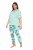 Ulla Popken 846971 Pigiama fantasia Verde chiaro - Pigiami/Loungewear - 