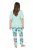 Ulla Popken 846971 Pigiama fantasia Verde chiaro - Pigiami/Loungewear - 