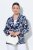 Ulla Popken 847586 Blazer in jacquard floreale Blu scuro - Blazer - Blazer Taglie Forti da Donna