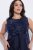 Ulla Popken 847918 Abito in chiffon a fiori Blu scuro - Vestiti midi - Abiti midi taglie comode