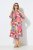 Ulla Popken 848015 Abito midi fantasia con coulisse Rosa - Vestiti midi - Abiti midi taglie comode