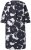 Ulla Popken 848061 Abito midi a fiori con maniche a 3/4 Nero - Vestiti midi - Abiti midi taglie comode