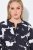 Ulla Popken 848061 Abito midi a fiori con maniche a 3/4 Nero - Vestiti midi - Abiti midi taglie comode
