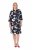 Ulla Popken 848061 Abito midi a fiori con maniche a 3/4 Nero - Vestiti midi - Abiti midi taglie comode