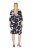 Ulla Popken 848061 Abito midi a fiori con maniche a 3/4 Nero - Vestiti midi - Abiti midi taglie comode