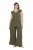 Ulla Popken 848131 Pigiama con pizzo Verde oliva - Pigiami/Loungewear - 