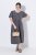 Ulla Popken 848575 Abito lungo a maniche corte con tasche Antracite - Vestiti maxi - Abiti maxi taglie forti