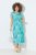 Ulla Popken 848696 Abito midi fantasia con scollo a V Turchese - Vestiti midi - Abiti midi taglie comode